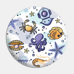 Ocean animals design pattern Pin