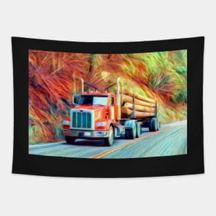 Peterbuilt Logging Truck Tapestry