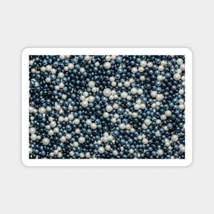 Black, White and Silver Sprinkle Spheres Candy Photograph Magnet