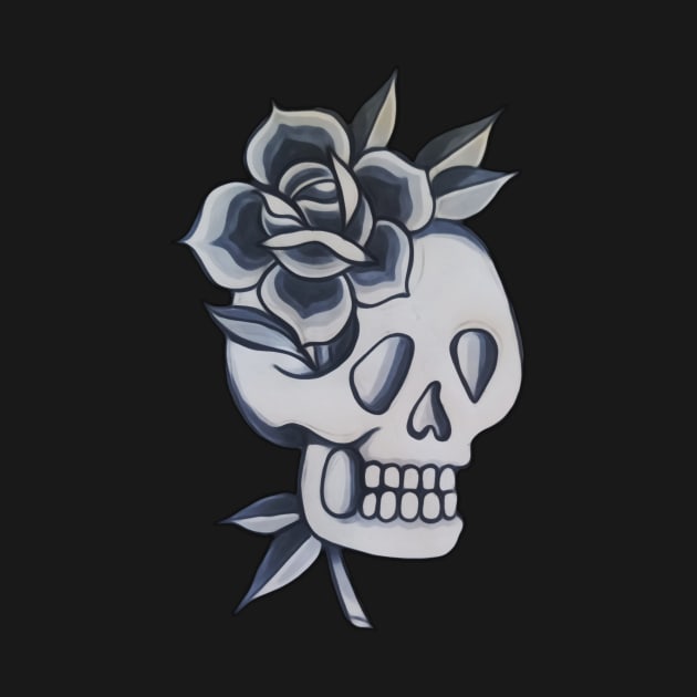 Skull and Rose by AmeUmiShop