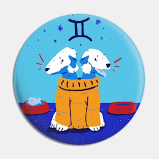 Good Boy Astrology Society - Gemini Front And Back Pin