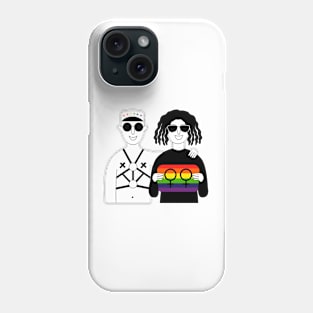 Gays couple with rainbow flag Phone Case