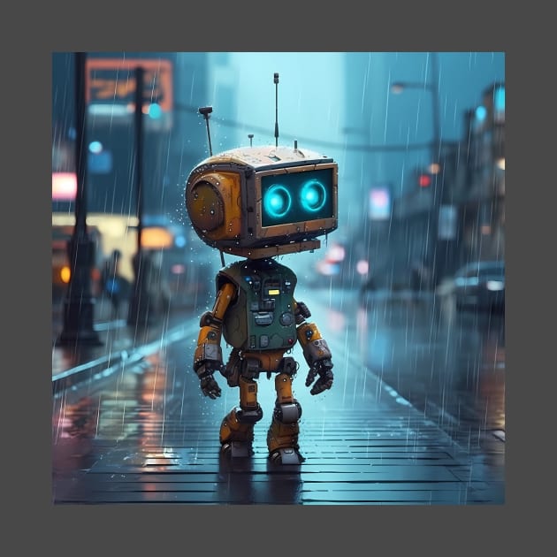 Roboter | walking in the rain by FantasyDesignArts