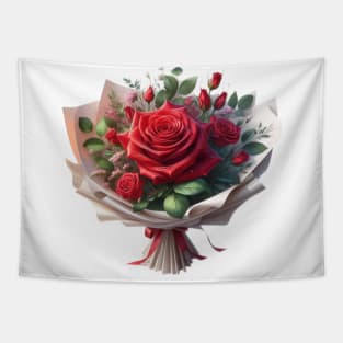 Red Roses bouquet flowers  floral Tapestry