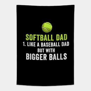 Funny Softball Dad Like A Baseball But With Bigger Balls Tapestry