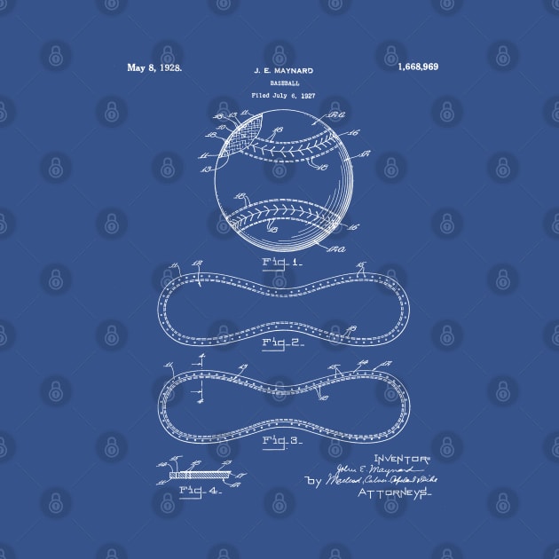 Baseball Patent - Softball Art - Blueprint by patentpress