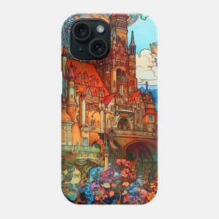 Architectural Fantasy Art Nouveau Storybook Castle Phone Case