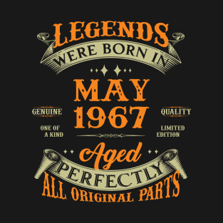 56th Birthday Gift Legends Born In May 1967 56 Years Old T-Shirt
