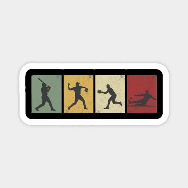 Baseball Silhouettes Vintage Baseball Fan Magnet by ArtistTee ⭐⭐⭐⭐⭐