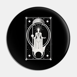 Crescent Moon Tarot Card Astrology Occult Pin