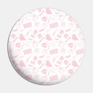 Girly Pink Halloween Aesthetic Pattern Pin