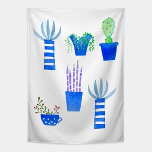 Cacti and Succulents Watercolor Tapestry