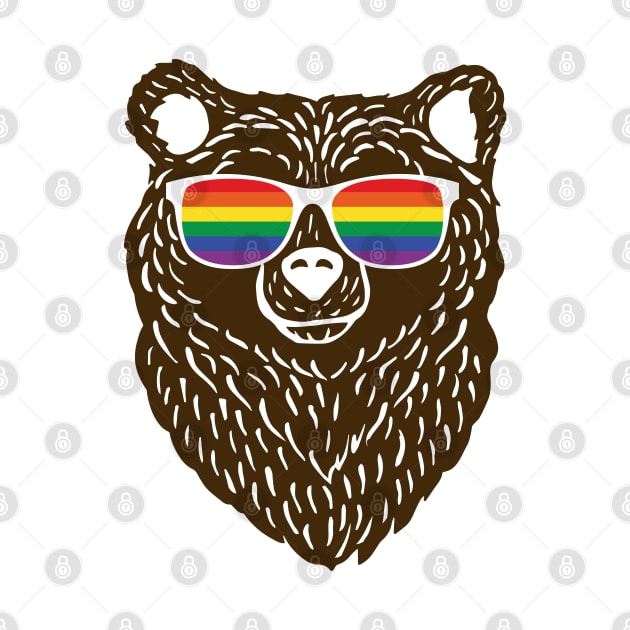 LGBTQ Bear Cool Sunglasses Progressive Gay Flag by Sonyi