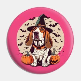 Basset Hound Pumpkin Pin