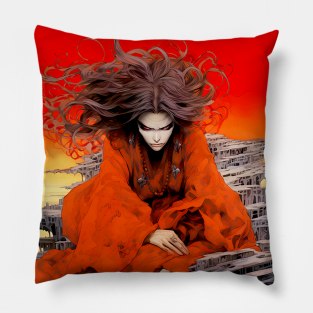 Halloween Red: Red is the Color of Evil on a Dark Background Pillow