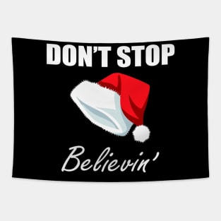 Don't Stop Believin' Santa Christmas Tapestry