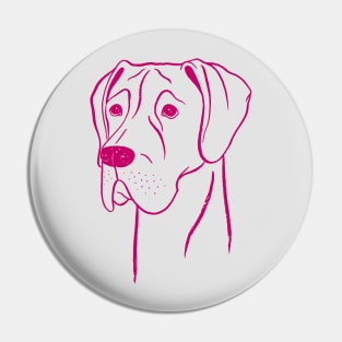 Great Dane (Light Gray and Berry) Pin