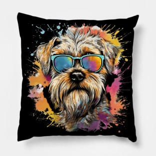 Soft-coated Wheaten Terrier with a splash of color Pillow