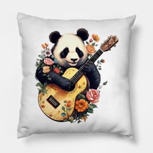 Panda Guitar Flowers Musical Pillow