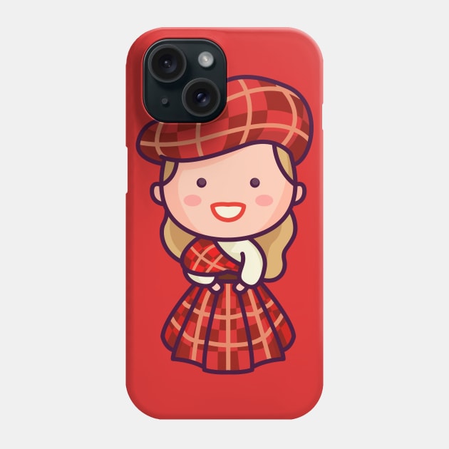 Cute Scottish Tartan Girl Phone Case by SLAG_Creative