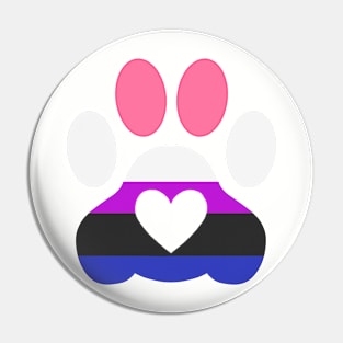 Pride Paw: Genderfluid Pride Pin