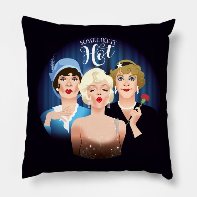 Some like it hot Pillow by AlejandroMogolloArt