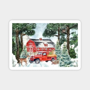 Christmas on the Farm Magnet