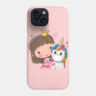 Princess with unicorn Phone Case