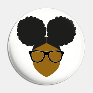 Black Nerd Blerd Afro Puffs Pin