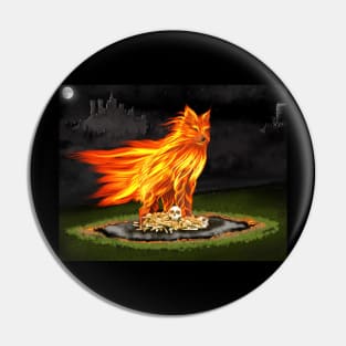 Fiery Nix Wolf Pin