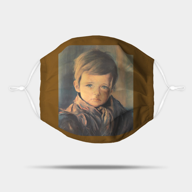Crying Boy Cursed Painting Mid Century Modern Mask Teepublic The crying boy painting is a painting created by an italian painter named giovanni bragolin. crying boy cursed painting