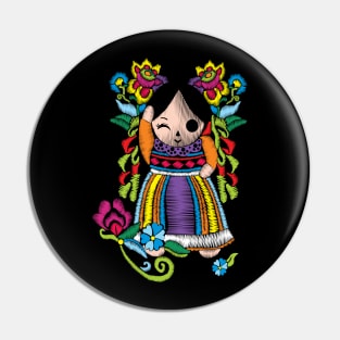 Lele embroidery mexican Art Pin