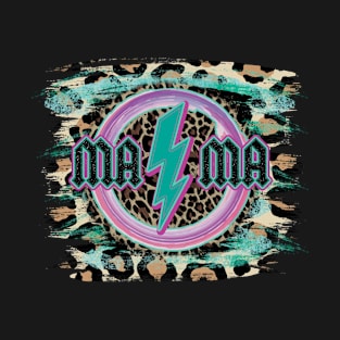 mama rock leopard print T-Shirt