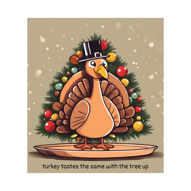 Funny Thanksgiving and Christmas Thanksmas Turkey by Little Duck Designs