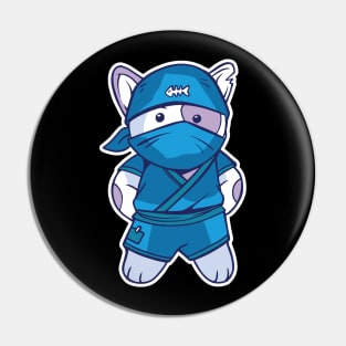 D&D Monk Ninja Class Kawaii Cat Pin