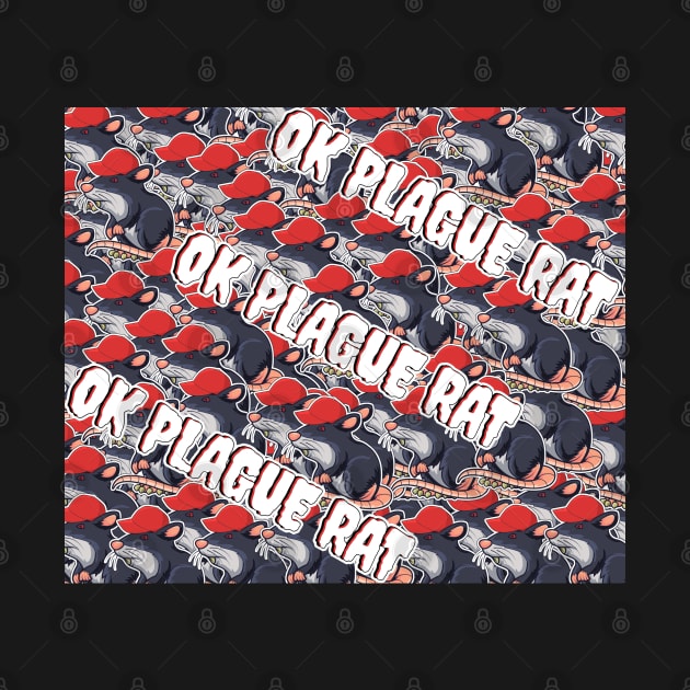 OK Plague Rat Red Hat Crowd Design Diagonal Print by aaallsmiles