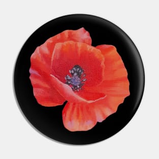 Poppy flower painting (no background) Pin