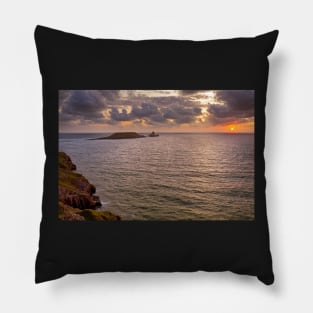 Worms Head, Rhossili Bay, Gower, Wales Pillow