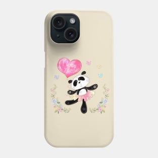 Panda ballerina love you Phone Case