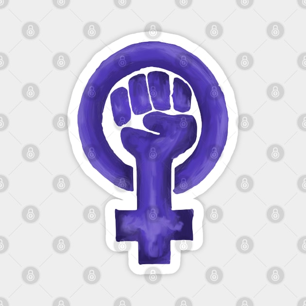 Purple Painted Feminist Symbol Magnet by Slightly Unhinged