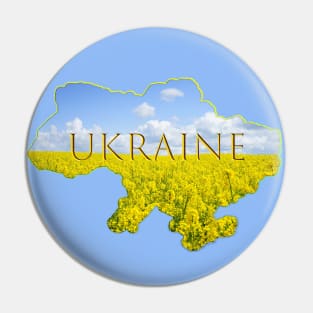 Ukrainian map with national colors. Pin