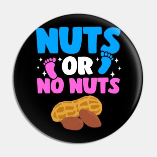 Funny Gender Reveal Nuts Or No Nuts Baby Party Gift Pin