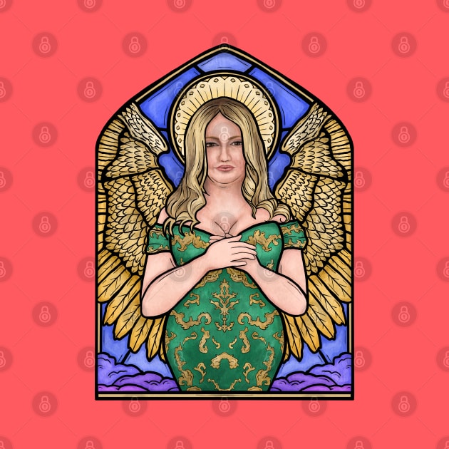 Jennifer Coolidge Stained Glass by Jewelia