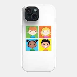 boys and girls as avatars showing different facial expressions Phone Case