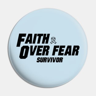 prostate cancer Awareness  light blue ribbon faith over fear survivor Pin