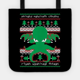 Ugly Christmas Sweater Cthulhu Tote