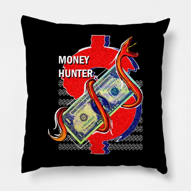 Money Hunterz Pillow by zwolfio