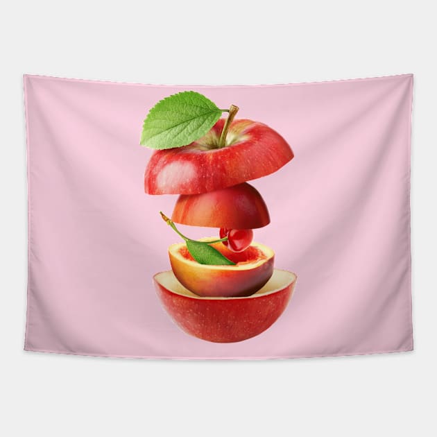 Apple Peach Cherry Gifts Vegetarian Tapestry by BetterManufaktur