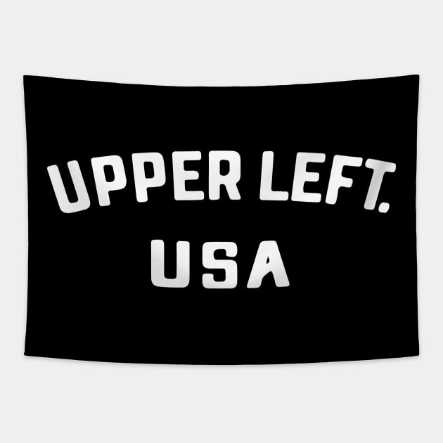 upper left usa shirt Tapestry by Shirtigator