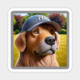 Dog with Baseball Cap Magnet